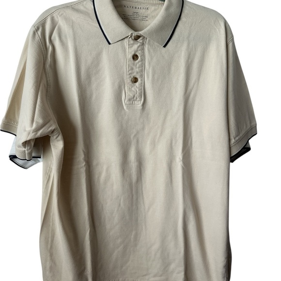 Natural Life Cotton Polo Shirts - Beige and White - Picture 5 of 5